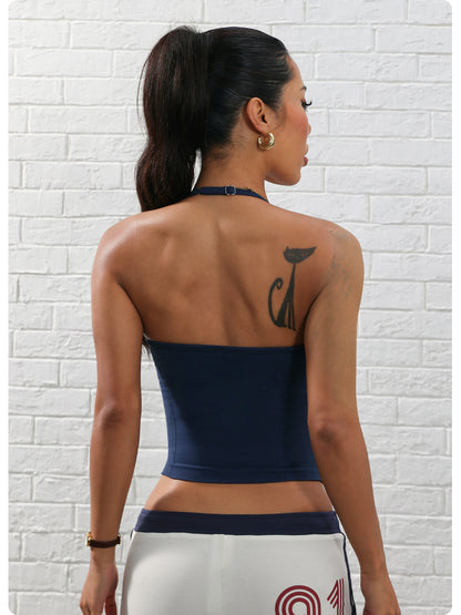 Seamless Halter Sports Bra with Built-In Pads