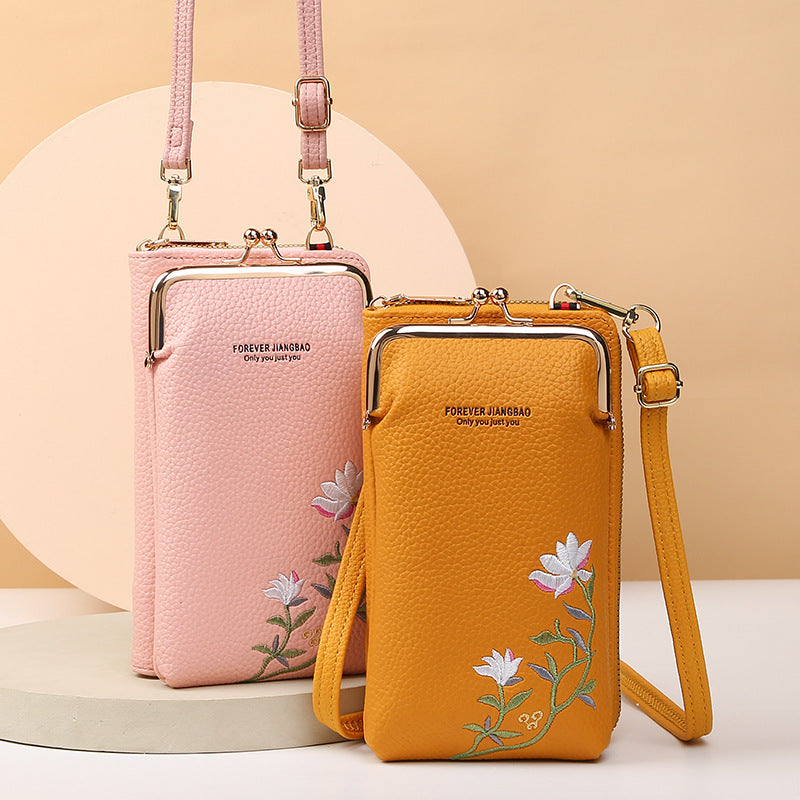 Floral phone wallet crossbody bag for women