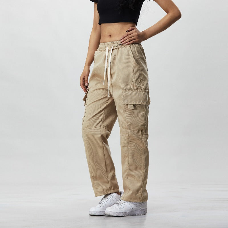 Women's casual straight-leg cargo pants