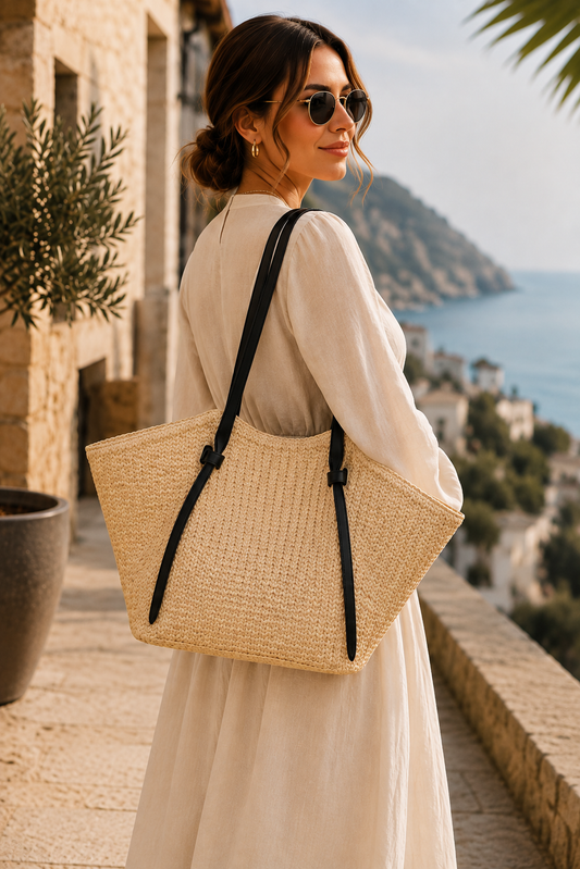 Coastal Breeze Woven Tote Bag