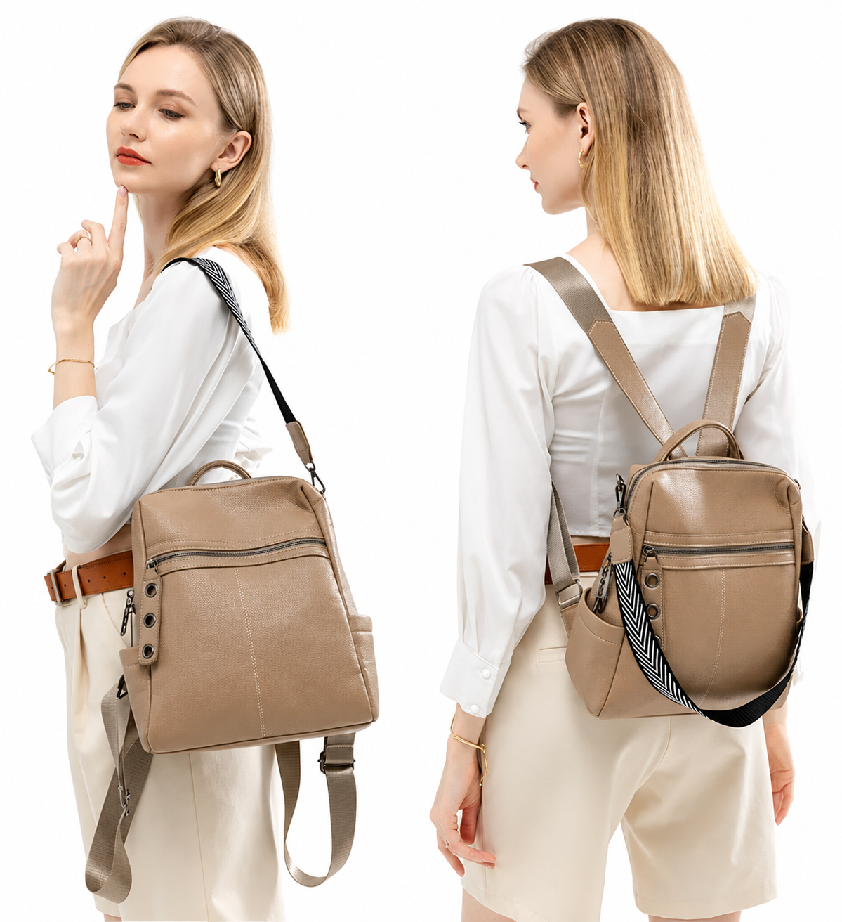 Women’s PU Leather Shoulder-Backpack