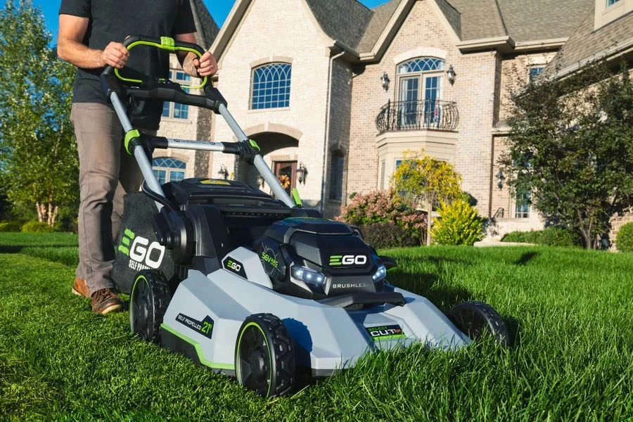 Cordless Select Cut Lawn Mower with Self Propelled Touch Drive Technology 8 1