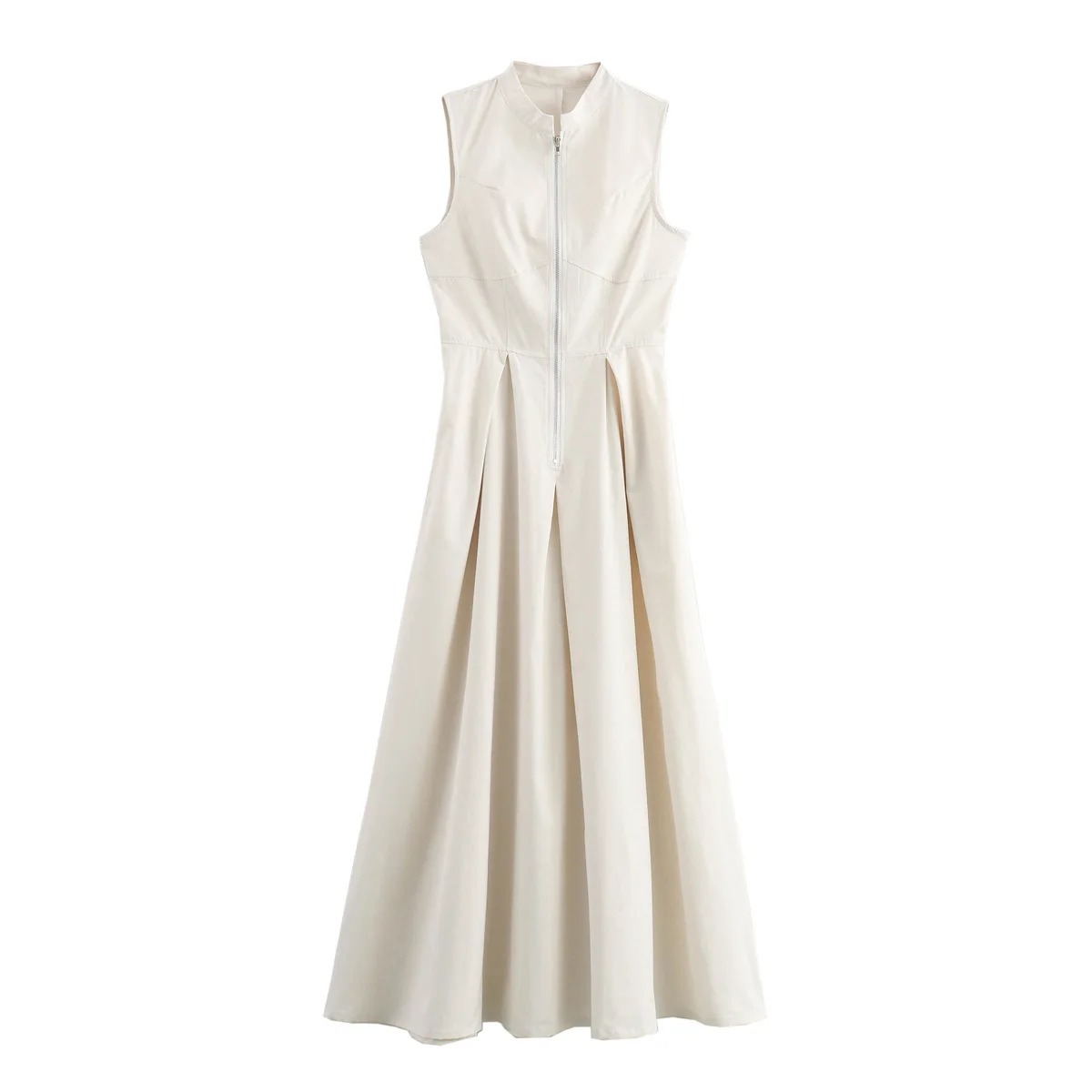 Sandstone Zip-Front Dress